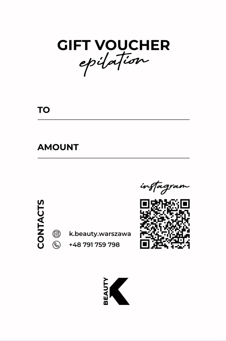 Example of a digital gift voucher